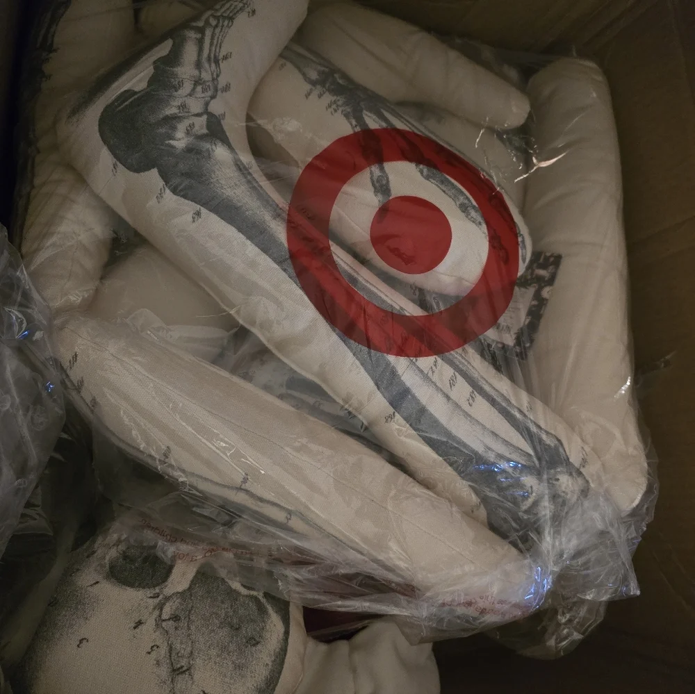 John Derian 63” Long Lost Friend BIG Skeleton Pillow Santa Hat Holiday 2025